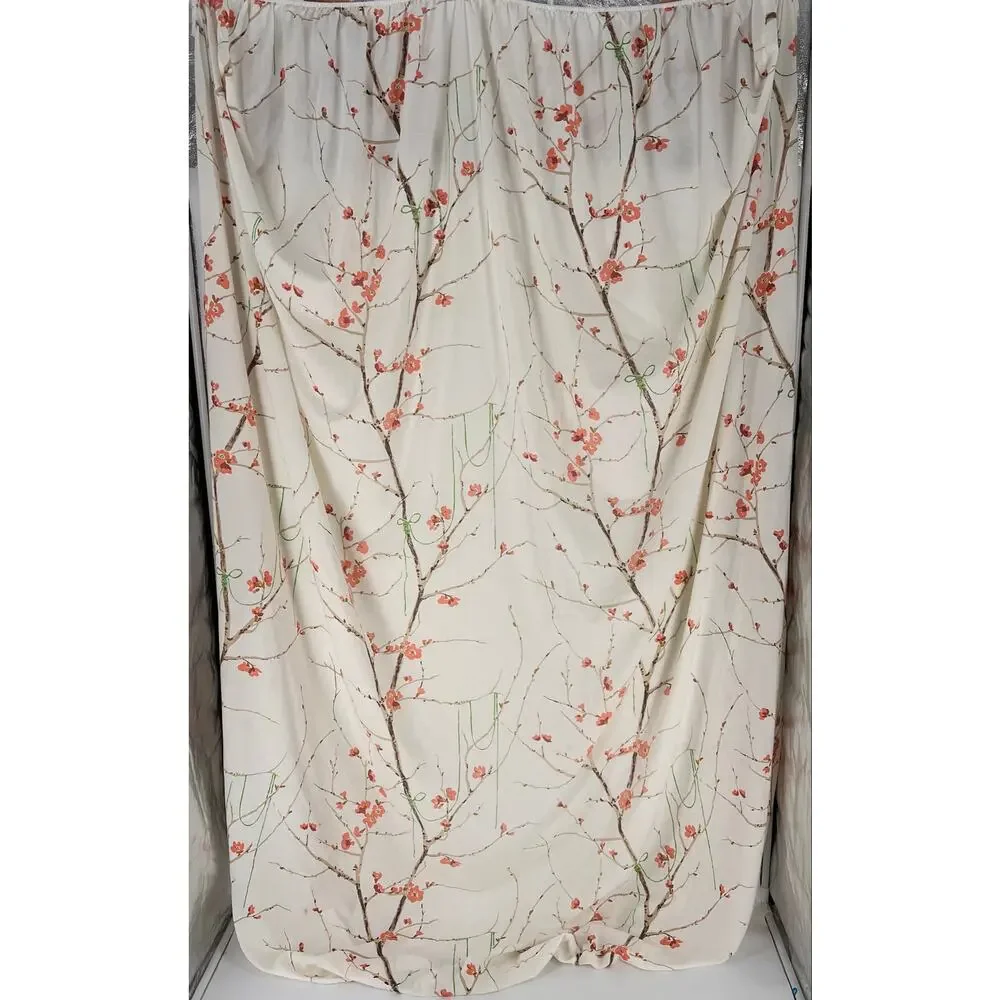 70s Cherry Blossom Branch Sheet Set 1970s Vintage Queen Flat and Fitted Sheets